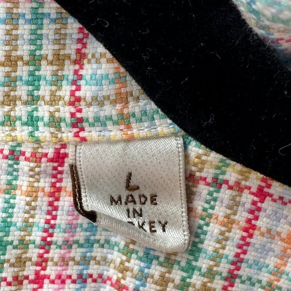 Peter Millar Multi-Color Plaid Mens Short Sleeve Button-Down Shirt Size L - Picture 4 of 5